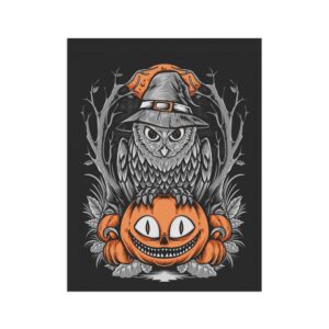 Halloween Scary Owl on Pumpkin Garden & House Banner - Image 4
