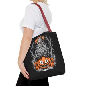 Halloween Scary Owl on Pumpkin All-Over Print Tote Bag: Spooky and Stylish - Image 17