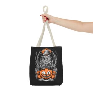 Halloween Scary Owl on Pumpkin All-Over Print Tote Bag: Spooky and Stylish - Image 37