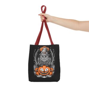 Halloween Scary Owl on Pumpkin All-Over Print Tote Bag: Spooky and Stylish - Image 13
