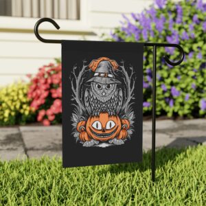 Halloween Scary Owl on Pumpkin Garden & House Banner - Image 10