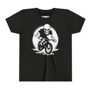 Halloween Cycling Skeleton - Youth Short Sleeve Tee - Image 1