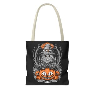 Halloween Scary Owl on Pumpkin All-Over Print Tote Bag: Spooky and Stylish - Image 39