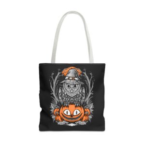 Halloween Scary Owl on Pumpkin All-Over Print Tote Bag: Spooky and Stylish - Image 34