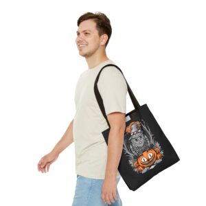 Halloween Scary Owl on Pumpkin All-Over Print Tote Bag: Spooky and Stylish - Image 12