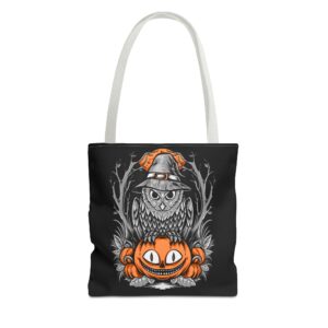Halloween Scary Owl on Pumpkin All-Over Print Tote Bag: Spooky and Stylish - Image 26