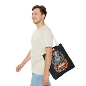 Halloween Scary Owl on Pumpkin All-Over Print Tote Bag: Spooky and Stylish - Image 32