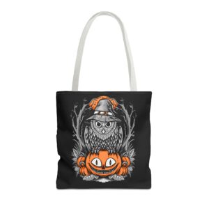 Halloween Scary Owl on Pumpkin All-Over Print Tote Bag: Spooky and Stylish - Image 30