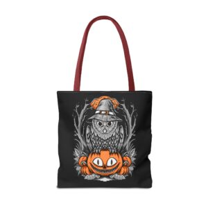 Halloween Scary Owl on Pumpkin All-Over Print Tote Bag: Spooky and Stylish - Image 23