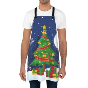 Festive Christmas Apron with Merry Christmas Design - All Over Print - Image 2