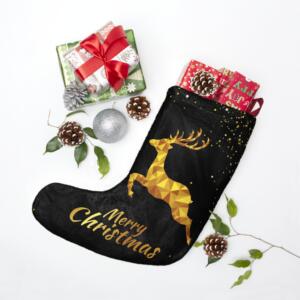 Elegant Christmas Stockings with Golden Deer