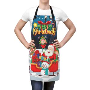 Festive Christmas Apron - Merry Christmas Design for Holiday Cooking - All Over Print - Image 1