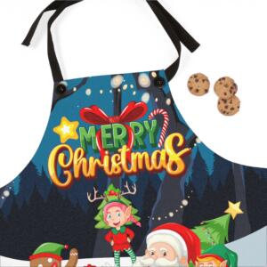 Festive Christmas Apron - Merry Christmas Design for Holiday Cooking - All Over Print - Image 3
