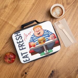 Whimsical Kid's Lunch Bag: 'Eat Fresh Always!' Design