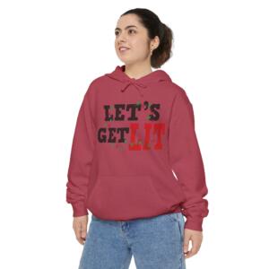 Let's Get Lit for Holiday Celebrations - Unisex Garment-Dyed Hoodie - Image 1