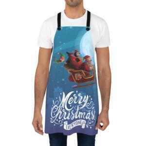 Merry Christmas Santa Claus Apron - Festive Holiday Cooking Gear - All Over Print - Image 2
