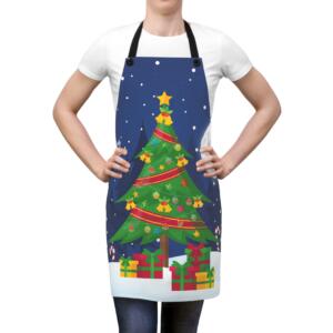Festive Christmas Apron with Merry Christmas Design - All Over Print
