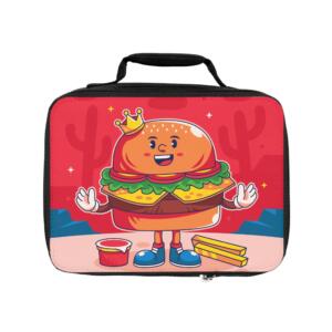 Cute Cartoon Burger Lunch Bag for Kids: Insulated Food Carrier - Image 2