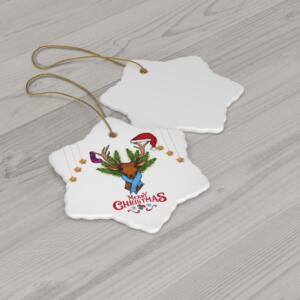 Santa Deer Christmas Ceramic Ornament - GIFTZ For Your Loved Ones