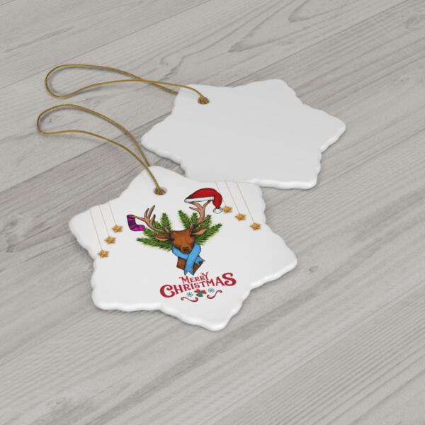 Santa Deer Christmas Ceramic Ornament - GIFTZ For Your Loved Ones