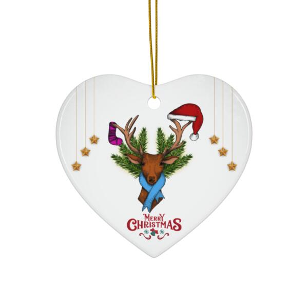 Santa Deer Christmas Ceramic Ornament - GIFTZ For Your Loved Ones
