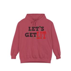 Let's Get Lit for Holiday Celebrations - Unisex Garment-Dyed Hoodie - Image 3