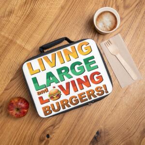Living Large Burgers Lunch Bag: Fun and Colorful Insulated Lunch Tote for Food Lovers