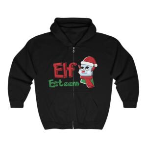 Elf Esteemed Christmas Unisex Heavy Blend™ Full Zip Hooded Sweatshirt - Image 3