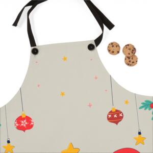 Festive Christmas Apron with Santa, Reindeer & Tree Design - All Over Print - Image 3