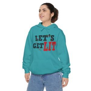 Let's Get Lit for Holiday Celebrations - Unisex Garment-Dyed Hoodie - Image 9