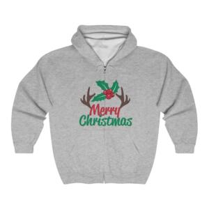 Merry Christmas - Unisex Heavy Blend™ Full Zip Hooded Sweatshirt - Image 1