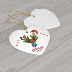 Santa Deer Christmas Ceramic Ornament - GIFTZ For Your Loved Ones