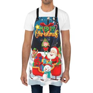 Festive Christmas Apron - Merry Christmas Design for Holiday Cooking - All Over Print - Image 2