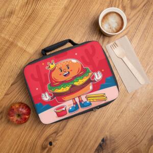 Cute Cartoon Burger Lunch Bag for Kids: Insulated Food Carrier