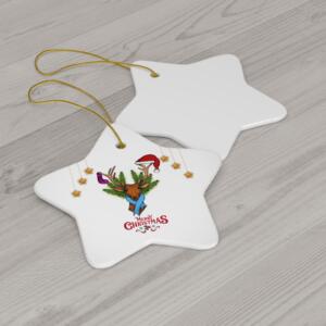 Santa Deer Christmas Ceramic Ornament - GIFTZ For Your Loved Ones