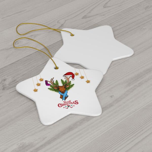 Santa Deer Christmas Ceramic Ornament - GIFTZ For Your Loved Ones
