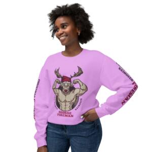 Funny Christmas Sweatshirt - George Foreman Reindeer Design - Image 1
