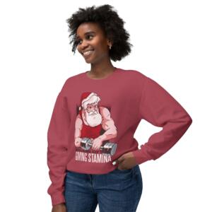 Santa Gym Sweatshirt - Building Gift Giving Stamina - Image 9