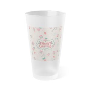 Frosted Christmas Pint Glass - 16oz Holiday Drinkware - Image 3