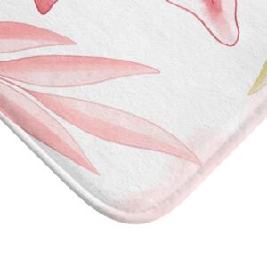 Floral Pink Bath Mat - Elegant Bathroom Decor with Lily Design - Image 6