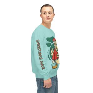 Christmas Duck Unisex Lightweight Crewneck Sweatshirt - Festive Holiday Apparel - Image 11