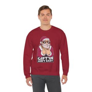 Funny Santa Crewneck Sweatshirt - 'Gift'in Ain't Easy' Unisex Holiday Apparel - Image 10