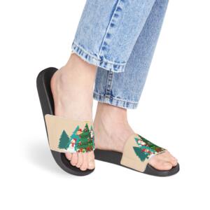 Cozy Women's Removable-Strap Sandals with Holiday Trees - Image 1