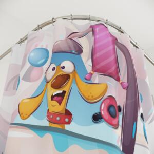 Whimsical Pet Bath Shower Curtain - Fun Cartoon Bathroom Decor - Image 5