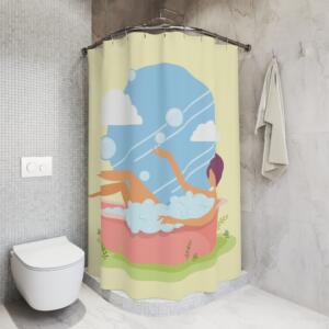 Relaxing Bath Time Shower Curtain - Soothing Bubble Design - Image 5