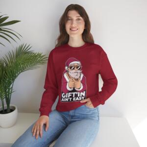 Funny Santa Crewneck Sweatshirt - 'Gift'in Ain't Easy' Unisex Holiday Apparel - Image 9