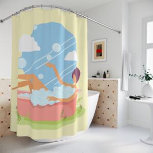 Relaxing Bath Time Shower Curtain - Soothing Bubble Design - Image 4