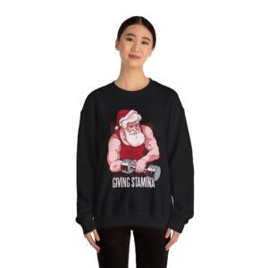 Santa Fitness Sweatshirt – Giving Stamina Unisex Crewneck - Image 9