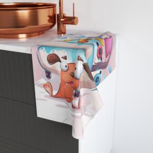 Playful Dog Bath Time Hand Towel - Fun Pet Décor