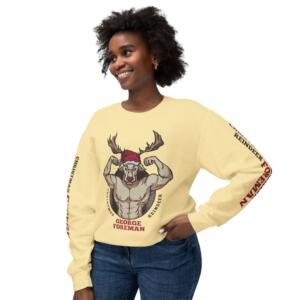 Funny Christmas Sweatshirt - George Foreman Reindeer Design - Image 5